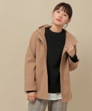 ikka ニットメルトンショートジャケット