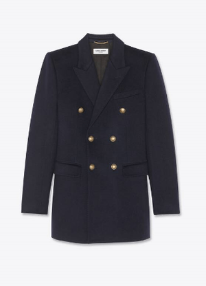 SAINT LAURENT ダブルブレストジャケット（カシミアフランネル）