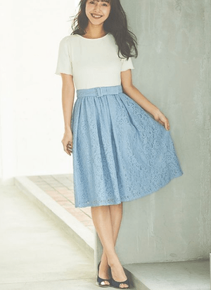 Debut de Fiore カットソー×レースドッキングワンピース