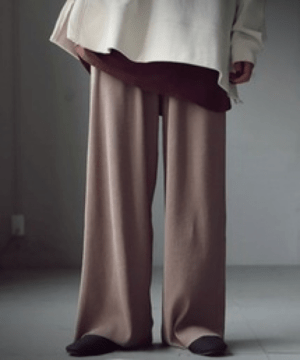 antiqua リブパンツ レディース パンツ ボトムス ロング カットオフ・ma-00001
