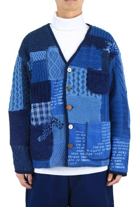 Porter Classic H/W PATCHWORK KNIT CARDIGAN