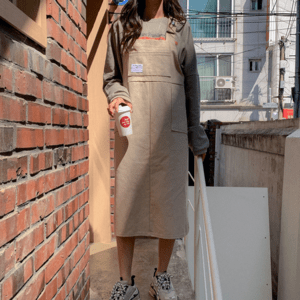 MERONGSHOP バックルサスペンダーワンピース