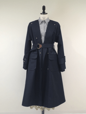 LAPINE BLEUE 撥水ノーカラートレンチコート