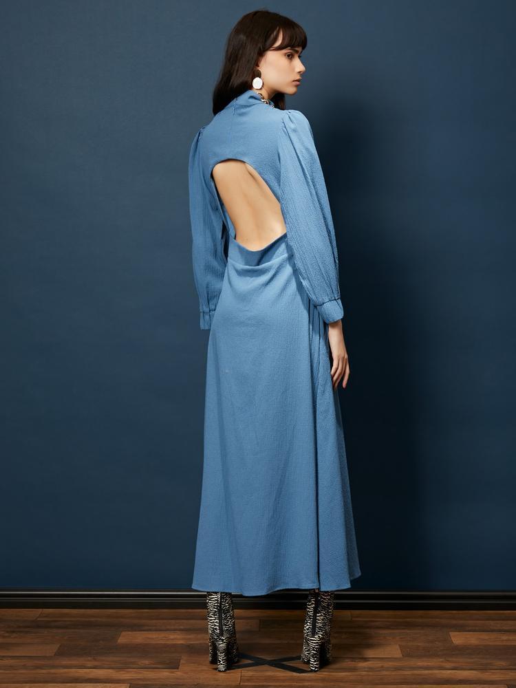 GHOSPELL Cross Fade Open Back Midi Dress