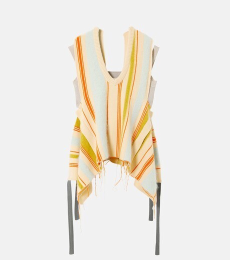 IRENE Mohair Stripe Vneck Knit Tops