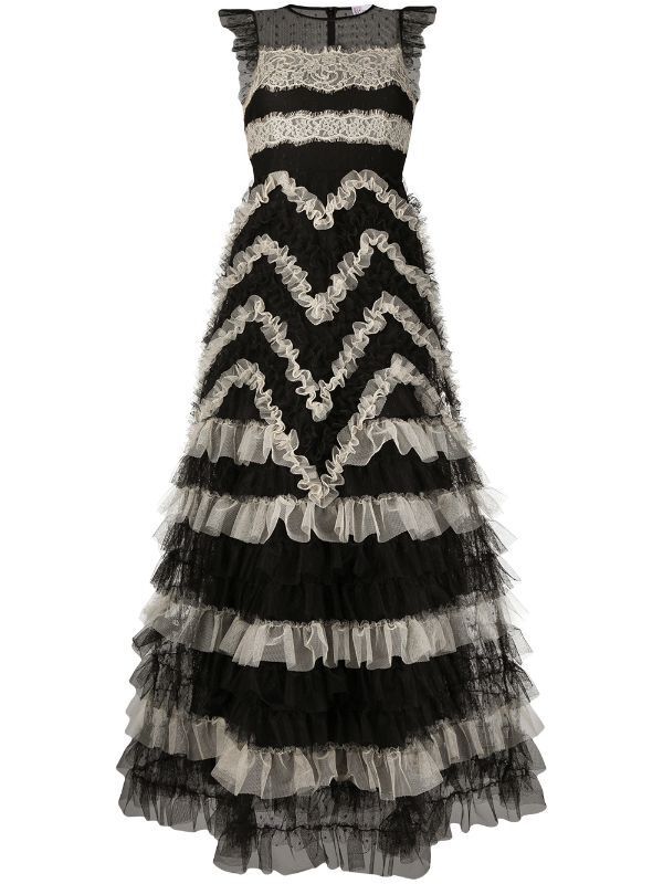 RED VALENTINO チュール パネル ドレス