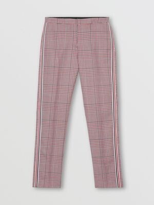 BURBERRY サイドストライプ ハウンズトゥースチェックウール テーラードトラウザー