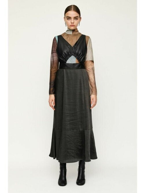 SLY VEGAN LEATHER DOCKING SATIN ワンピース
