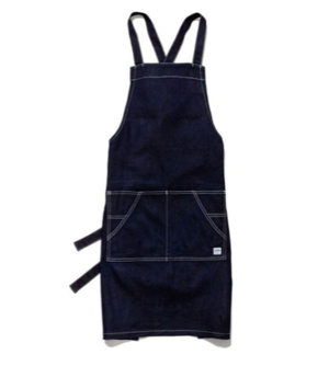 LEE Lee 胸当てエプロン ひざ丈エプロン Lee WORKWEAR ヒッコリー へリンボン インディゴ