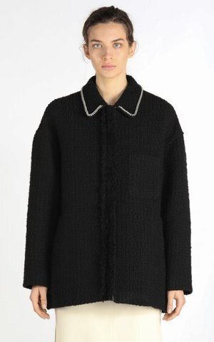 N°21 Oversized Chain-Detailed Tweed Jacket
