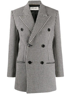 SAINT LAURENT ハウンドトゥース ダブルコート