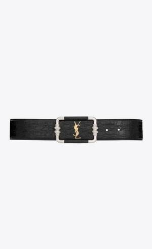 SAINT LAURENT MONOGRAMビンテージベルト（レザー/クロコダイル型押し）