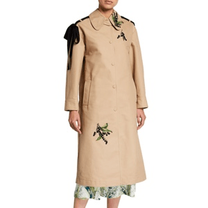 RED VALENTINO Trench Coat with Embroidery
