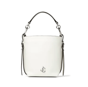 JIMMY CHOO VARENNE BUCKET/S JC ロゴ付き Latte カーフレザー・バケットバッグ