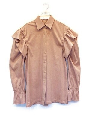 Honey mi Honey suede frill blouse
