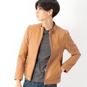 TRANSITION 【291295=HOMME】シープレザー　バンドカラーブルゾン