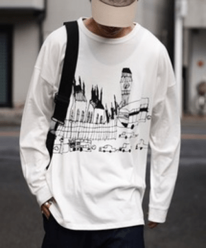 antiqua ロンT 純真な感性でロンドンの街並みを描く。za-00060m