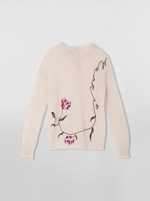MARNI モヘア クルーネックニット LEOPARD FLOWERデザイン