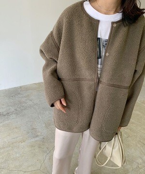 Lian ボアパイピングショートコート