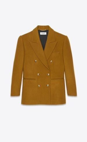 SAINT LAURENT DOUBLE-BREASTED JACKET IN BRUSHED FELT