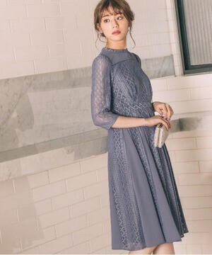 Andemiu キリカエレースシフォンドレス