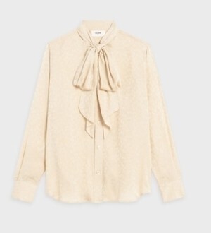CÉLINE フローラルプリント ボウタイ ブラウス
