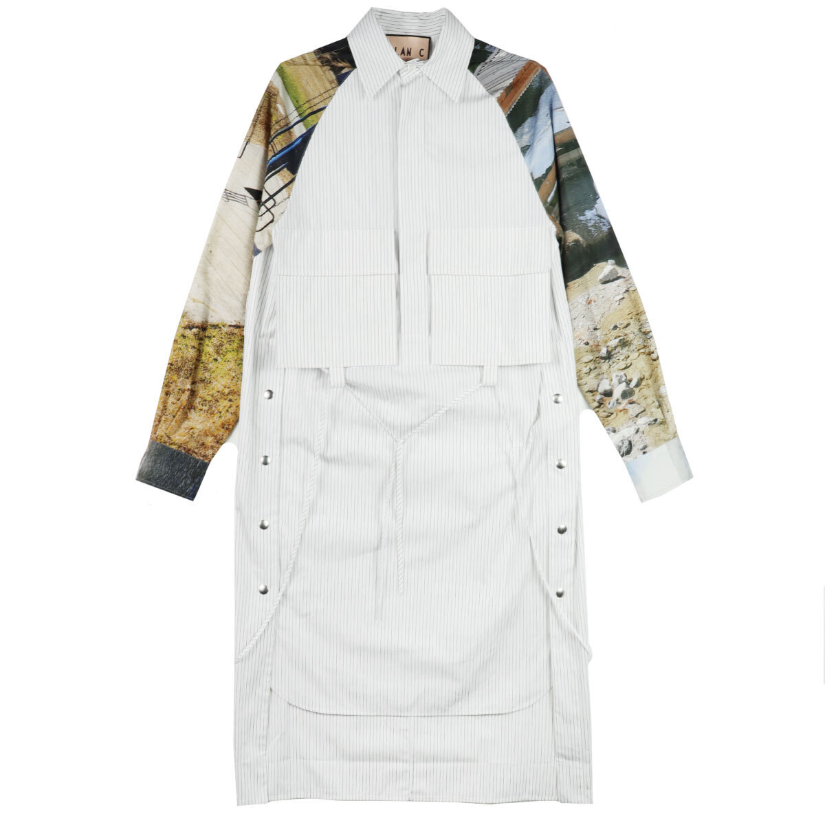 PLAN C PATCH "ENGADINA" PRINT SHIRT DRESS