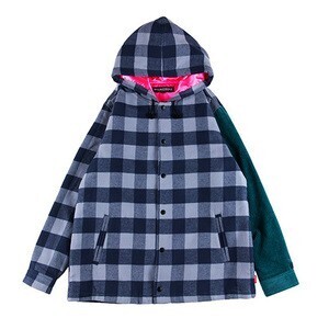 ROLLING CRADLE CHECK HOOD JACKET / BLUE