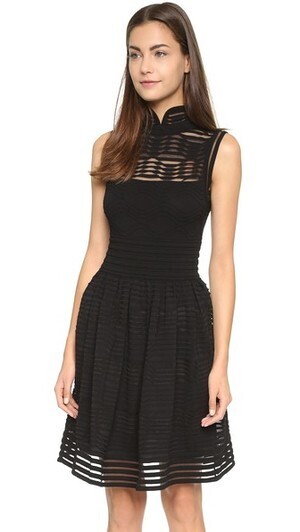 M MISSONI Solid Rib Stitch Short Dress