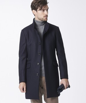 EPOCA UOMO 二重織スタンドカラーウールコート