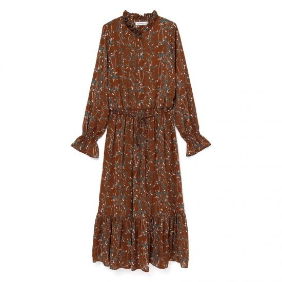 SAAAGE boutique 18 AU フリルネックフラワーワンピース