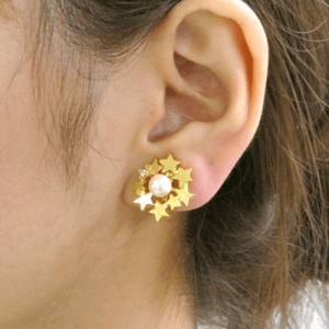 trim 【C-059E】trim / パールスターイヤリング