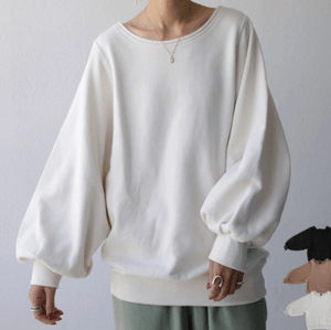 antiqua カジュアルに少しの甘め。大人女子の絶妙バランス。バルーンスリーブトップス・na-00257