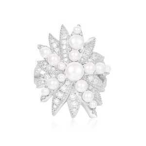 APM Monaco Silver 'Divines' Glamour Ring With Pearl