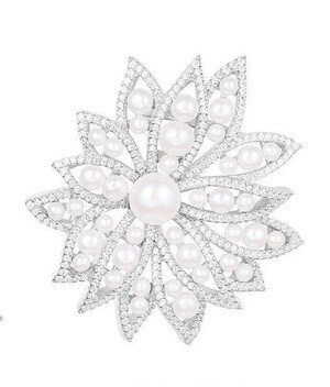 APM Monaco Asymmetric Silver 'Divines' Clip Earrings With Pearl