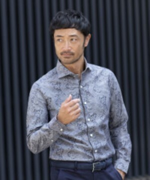 TETE HOMME ペイズリージャガードホリゾンタルシャツ