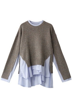 ENFOLD KNIT×CUTコンビ フレアヘムプルオーバー