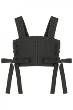ALEXIA STAM Knit Bustier Top Charcoal