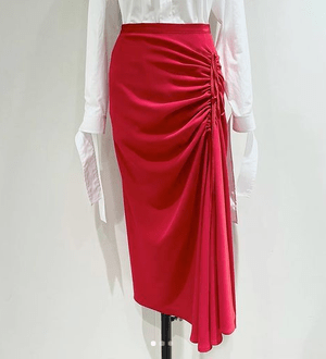 N°21 RUCHED MIDI SKIRT