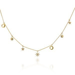 STAR JEWELRY K18 ネックレス MOON & SUN NECKLACE