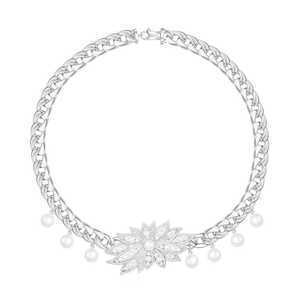 APM Monaco Silver Divines Chain Necklace With Pearl