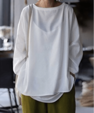 antiqua 細見えに効く、後ろ姿を美形に映す長め丈。リブネックワイドトップス・so-00294