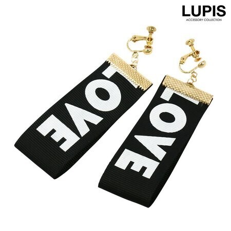 LUPIS LOVEブラックリボンイヤリング