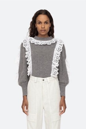Sea New York Elodie 異素材ミックス レース セーター
