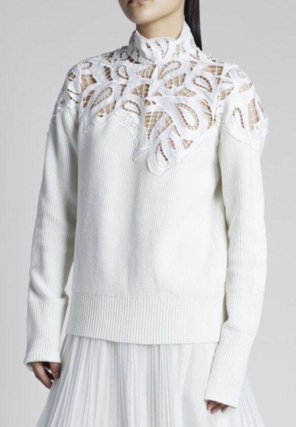 Sacai ハイネックレースニットセーター