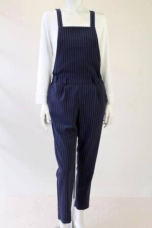 trois 【T51-3709】ピンストライプ・サロペットパンツ