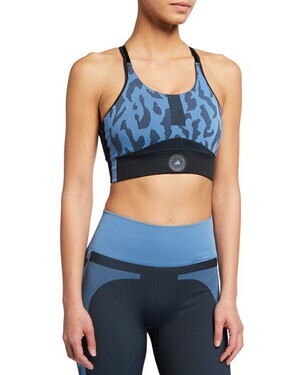adidas by Stella McCartney TruePurpose Crisscross Animal-Print Sports Bra