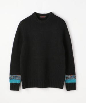 CABaN CABaN ウールカシミヤモヘヤ MIXスリーブクルーネックプルオーバー