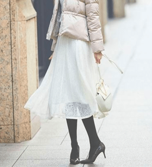 LAISSE PASSE レースミディスカート