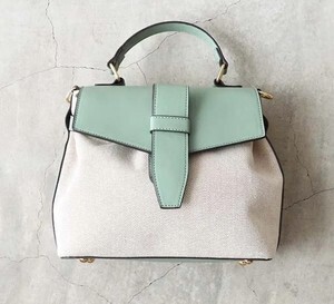 styiro キャンバスコンビベルトフラップ2WAYショルダーハンドバッグ